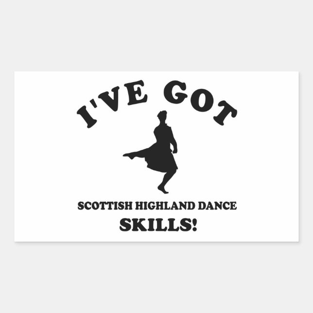 Adesivo Retangular Designs de dança do Highland da Escócia (Frente)