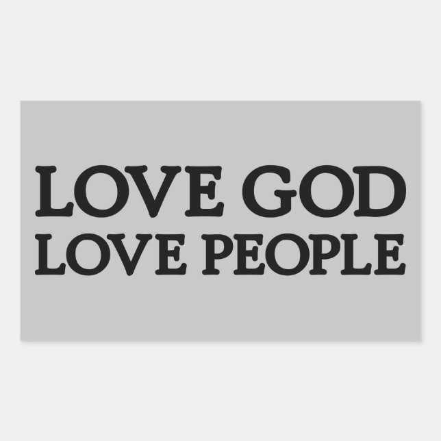 Adesivo Retangular DEUS AMOR - PESSOAS AMIGAS - Vinhetas Cristãs (Frente)