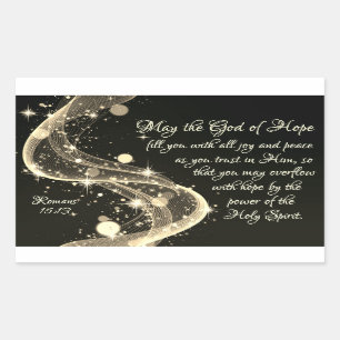 Adesivo Retangular Deus da Esperança, Romanos 15:13 Bíblia Verso, N