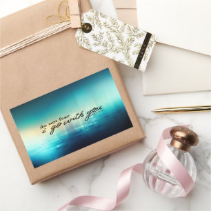 Adesivo Retangular Deuteronomia 31:6 Não Teme Bíblia Verso Azul