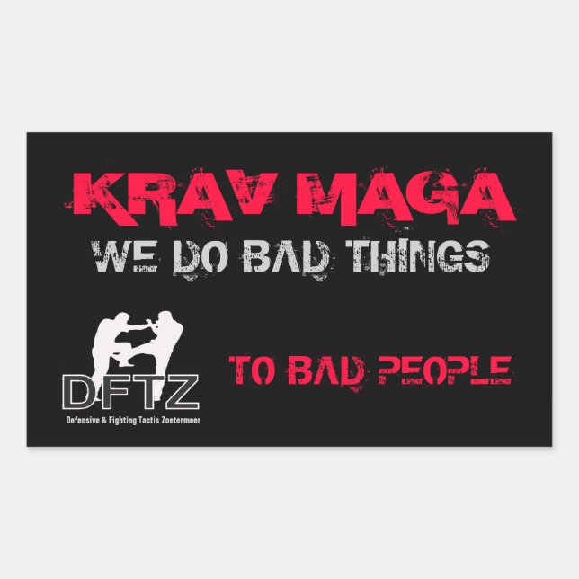 ADESIVO RETANGULAR DFTZ STICKER KRAV MAGA (Frente)