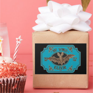 ADESIVO RETANGULAR DIA DE AS BRUXAS ENGRAÇADO ELIXIR DE ASSASSINO BAT