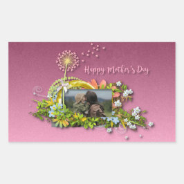 Adesivo Retangular Dia de as mães Feliz