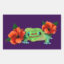 Dia Gecko com Hibiscus