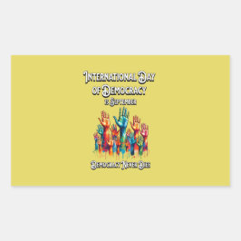 Adesivo Retangular Dia Internacional da Democracia.