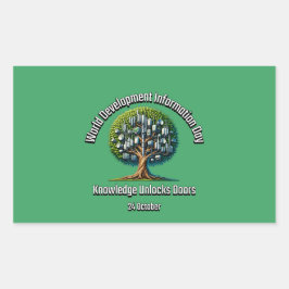 Adesivo Retangular Dia Mundial da Informação sobre o Desenvolvimento.