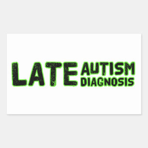 Adesivo Retangular Diagnóstico Autismo Atrasado Verde e Preto