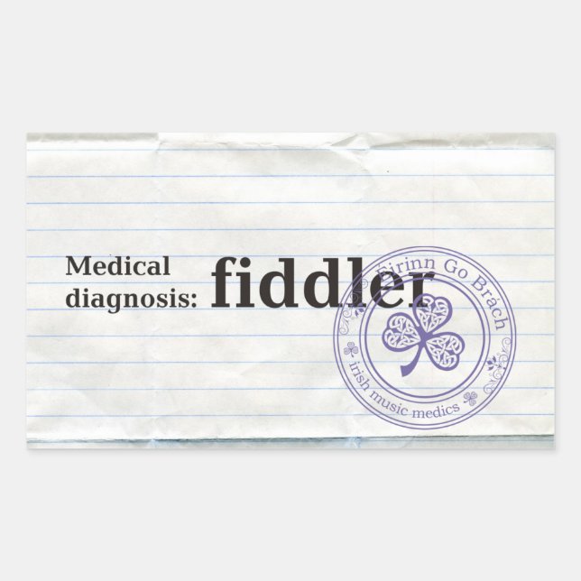 Adesivo Retangular Diagnóstico médico: Fiddler (Frente)