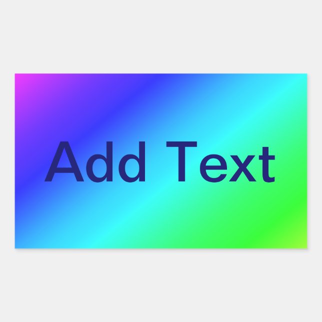 Adesivo Retangular Diagonal do Gradiente do Arco-íris Azul a Verde (Frente)