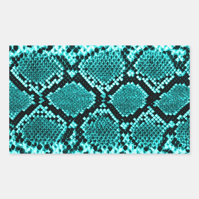 Adesivo Retangular Diamond Rattlesnake Cobra Skin aqua (Frente)