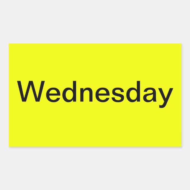 Adesivo Retangular Dias da Semana de Calendário Codificado por Cor Fe (Frente)