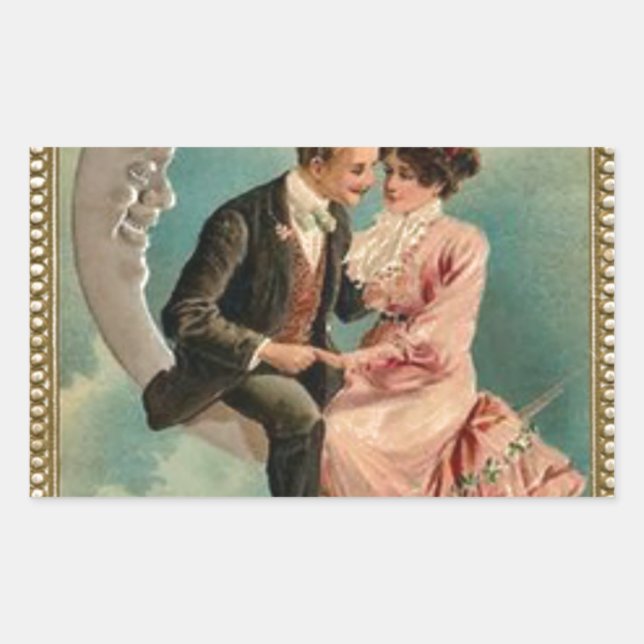 Adesivo Retangular dias de os namorados vitorianos (Frente)