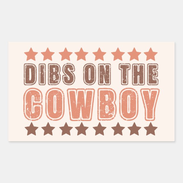 Adesivo Retangular Dibs No Cowboy (Frente)