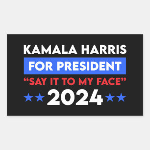 Adesivo Retangular Diga Isso Ao Meu Face Kamala Harris Para O Preside