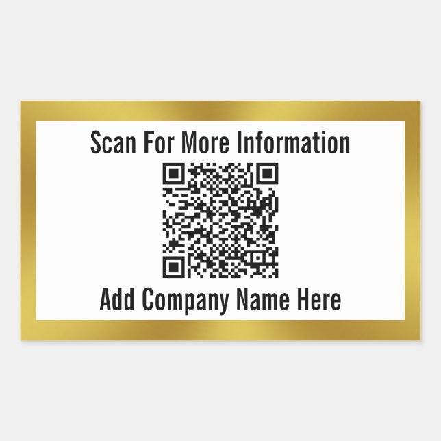 Adesivo Retangular Digitalizar nome da empresa do código QR Modelo co (Frente)