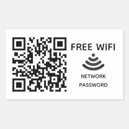 Adesivo Retangular Digitalizar para conectar o código qr do Free Wifi