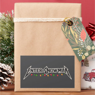 Adesivo Retangular Digite o Boneco de Neve Natal Rocker Inverno Rock
