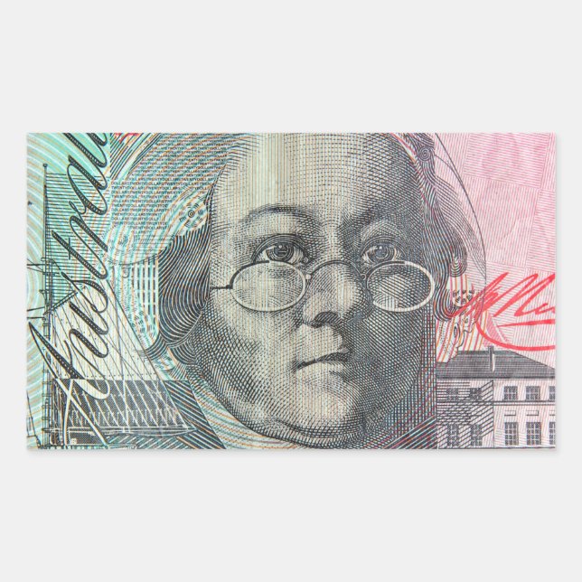 Adesivo Retangular Dinheiro australiano (Frente)