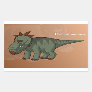 Adesivo Retangular Dinossauro do Pachyrhinosaurus