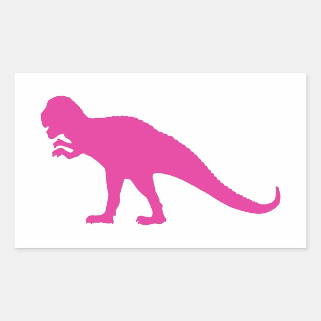 Adesivo Retangular Dinossauro Rosa (Frente)
