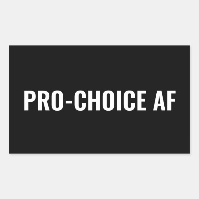 Adesivo Retangular Direitos de aborto branco preto no Pro Choice AF (Frente)