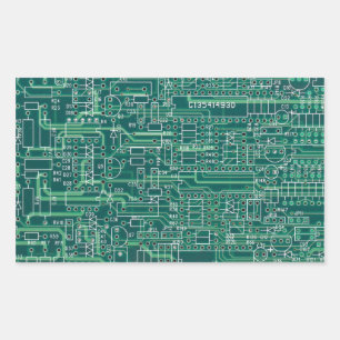 Adesivo Retangular Disposição de circuito elétrico