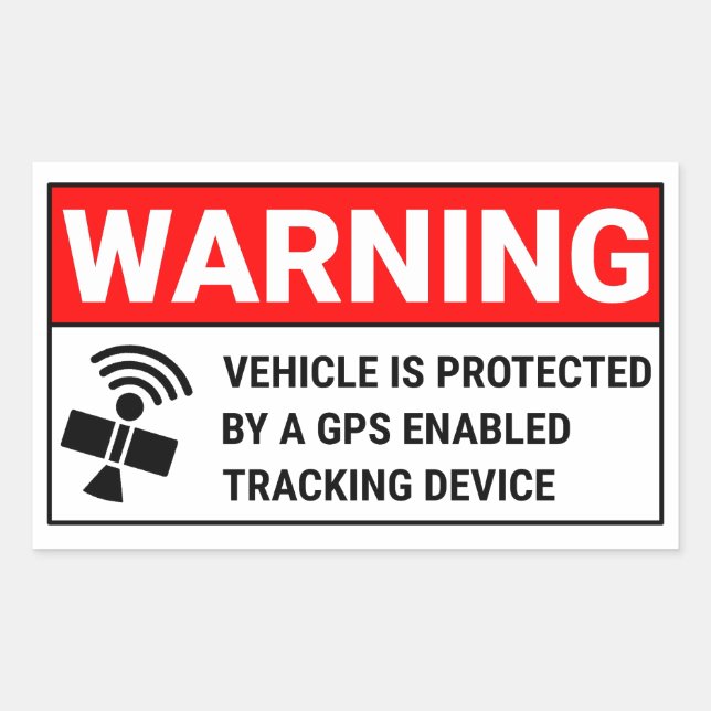 Adesivo Retangular Dispositivo de rastreamento GPS (Frente)