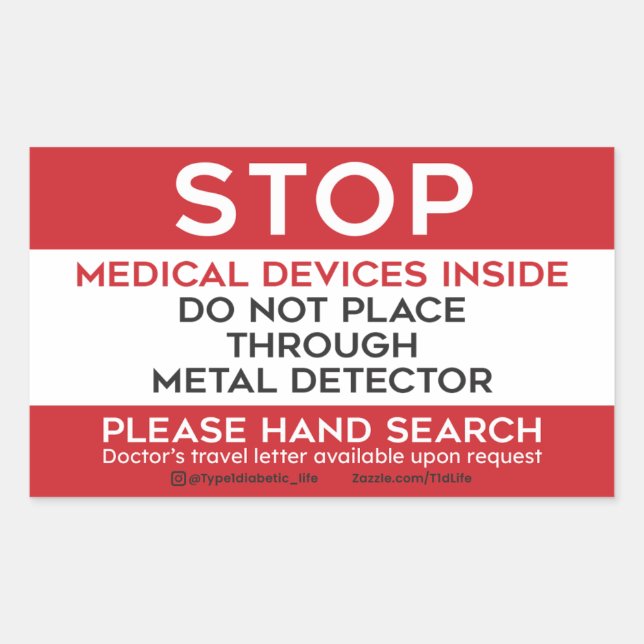 Adesivo Retangular Dispositivos médicos TSA (Frente)