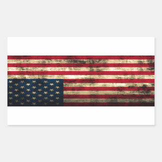 Adesivo Retangular Distante Grunge - Bandeira Americana