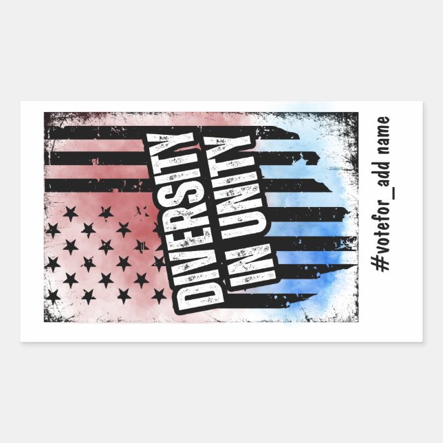 Adesivo Retangular Diversidade nas Eleições Presidenciais de 2024 nos (Frente)