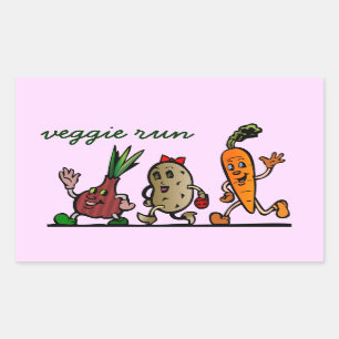 Adesivo Retangular divertimento do vegetariano
