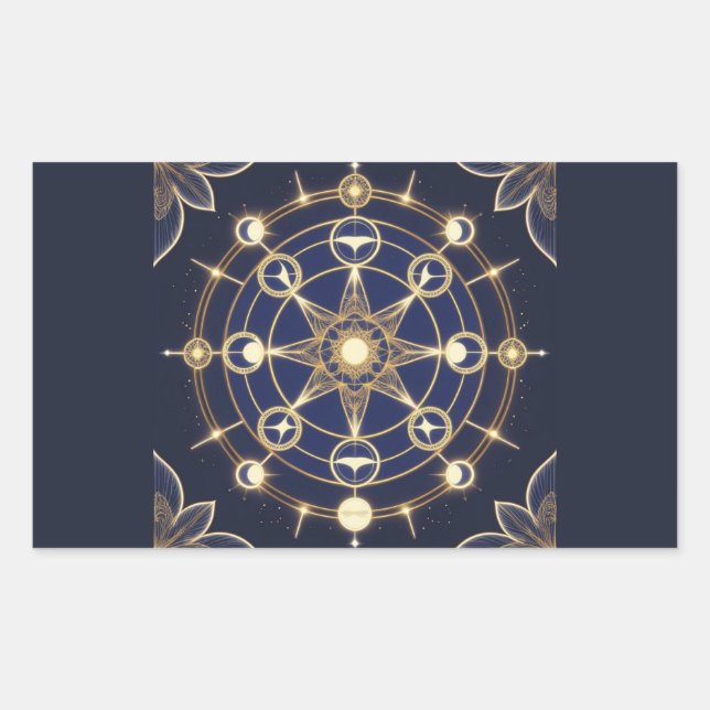 Adesivo Retangular Divine Radiance – Golden Mandala of Awakening (Frente)