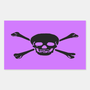Adesivo Retangular Do "etiquetas crânio e dos Crossbones"
