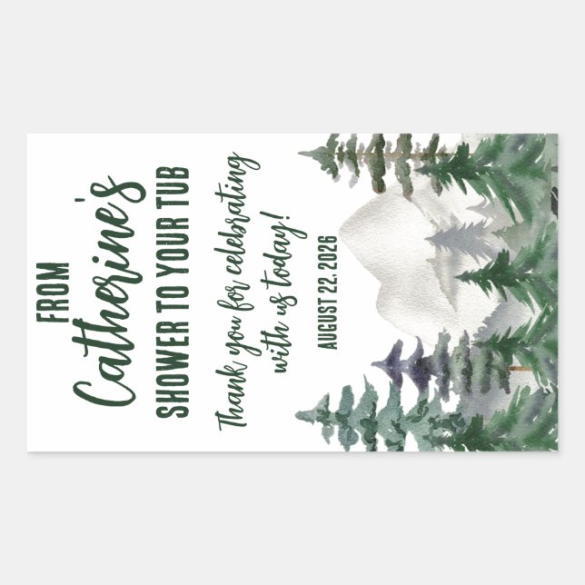 Adesivo Retangular Do meu chuveiro para a sua banheira Favor Presente (Frente)