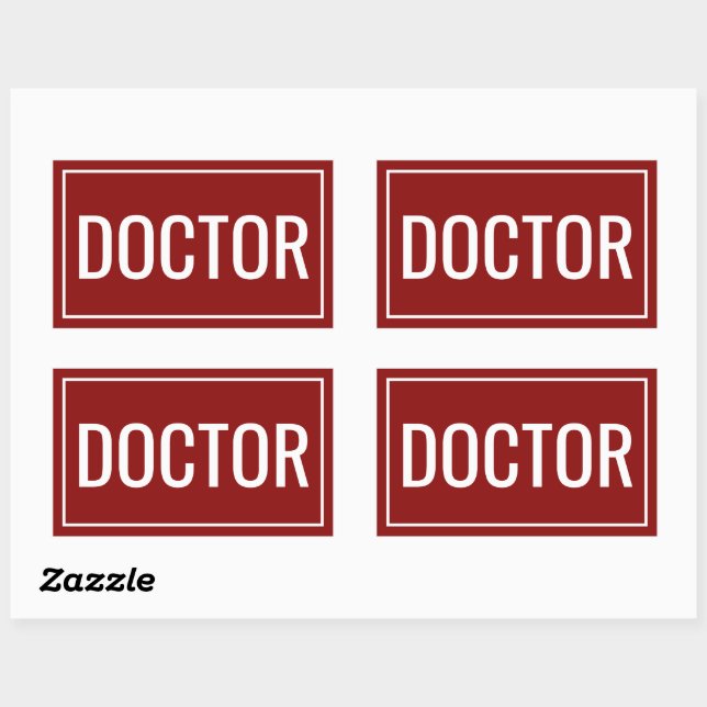 Adesivo Retangular Doctor Text Custom Rectangle Stickers Office Use (Folha)