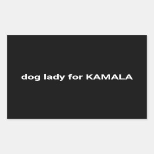 Adesivo Retangular Dog Lady for Kamala minimalista texto engraçado