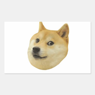 Adesivo Retangular Doge muito wow muito cão tal Shiba Shibe Inu