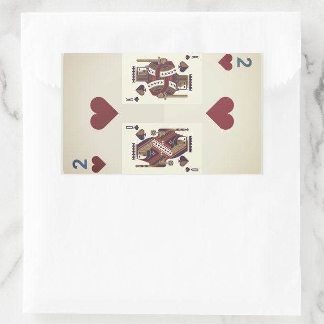 Adesivo Retangular Dois Corações - Rainha e Rei (Bolsa)