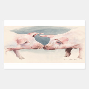 Adesivo Retangular Dois pouco Piggies 2012