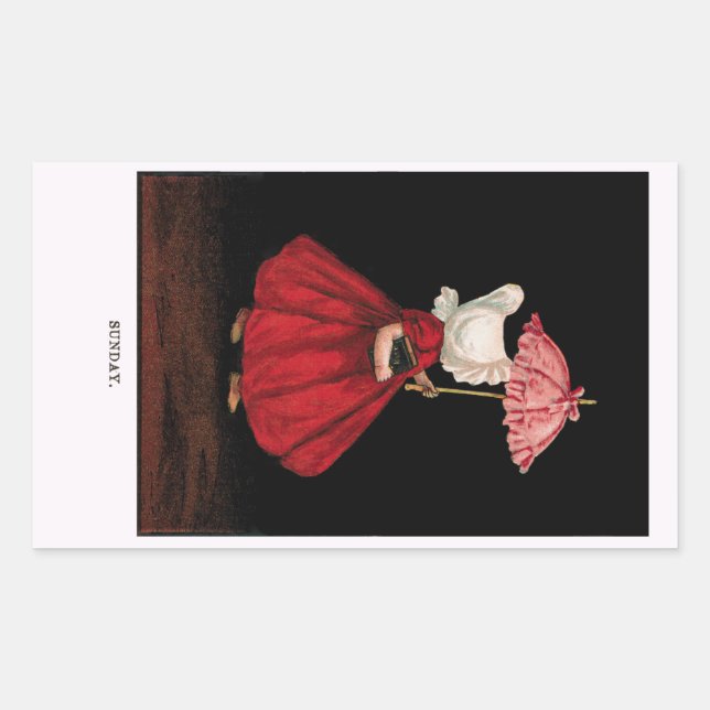 Adesivo Retangular Domingo de 1900 Sunbonnet Sue Sticker (Frente)