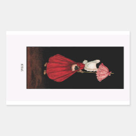 Adesivo Retangular Domingo de 1900 Sunbonnet Sue Sticker