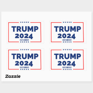 Adesivo Retangular Donald Trump 2024 Nunca Renderize