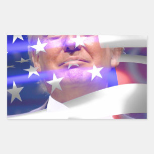 Adesivo Retangular donald trump american flag
