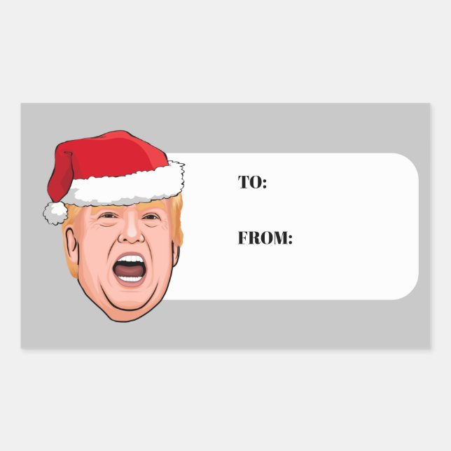 Adesivo Retangular DONALD TRUMP Christmas (Frente)