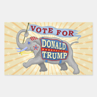 Adesivo Retangular Donald Trump Presidente 2024 Elefante Republicano