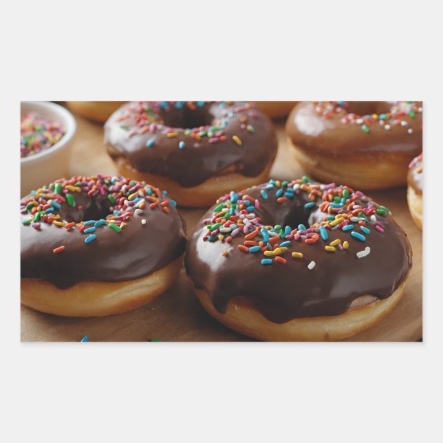 Adesivo Retangular Donuts de Chocolate (Frente)