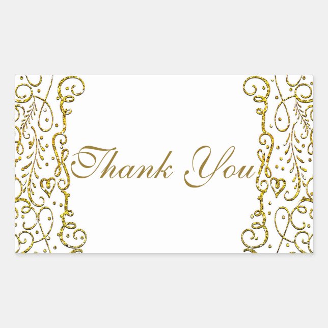 Adesivo Retangular Dourado Branco Castelo Fada Fale Princesa Favor (Frente)