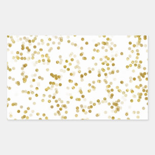 Adesivo Retangular Dourado Faux Metallic Dot Bokeh Background Bling