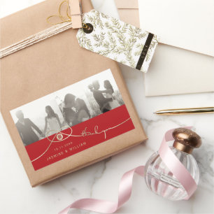 Adesivo Retangular Dourado nó dupla felicidade Chinesa Foto de Casame