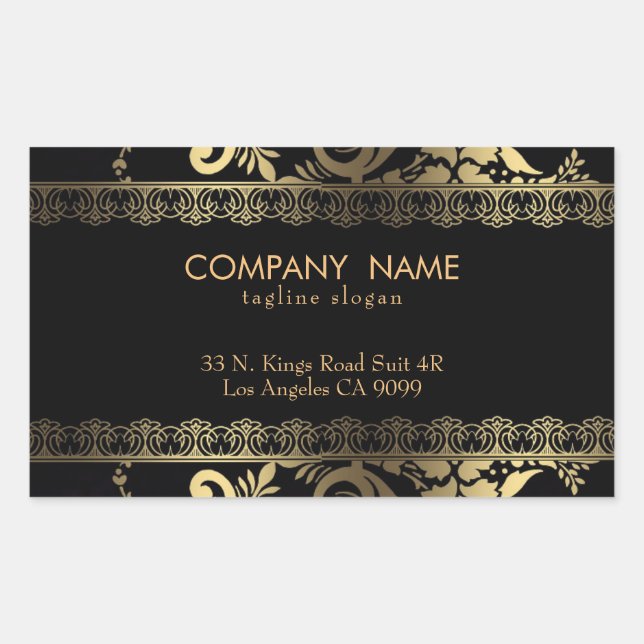 Adesivo Retangular Dourado traço (Frente)